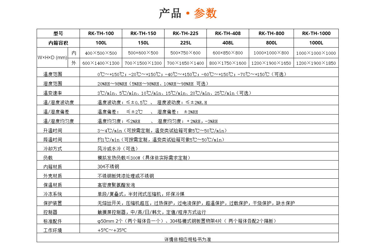 瑞凱雙85試驗箱參數(shù)